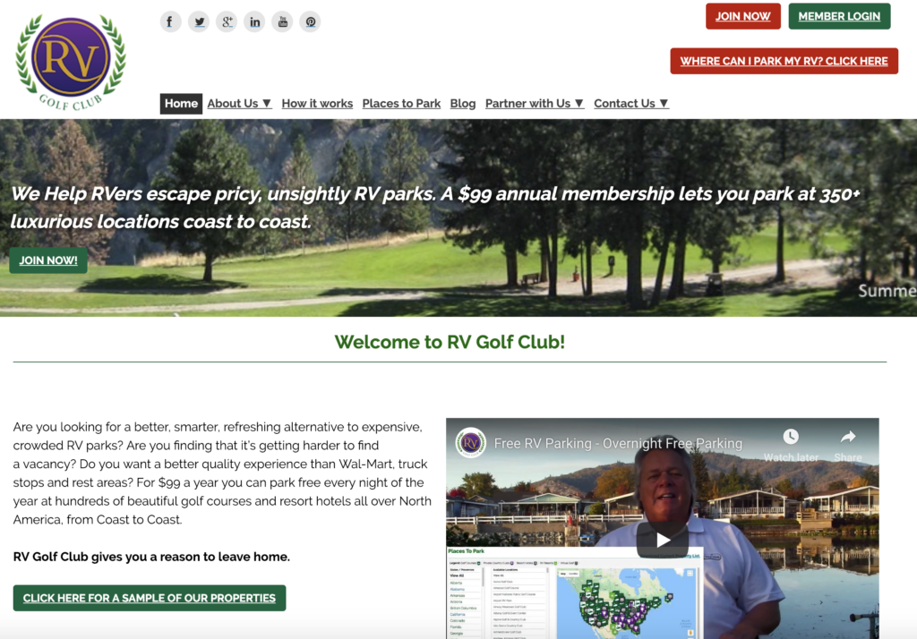 RV Golf Club Website